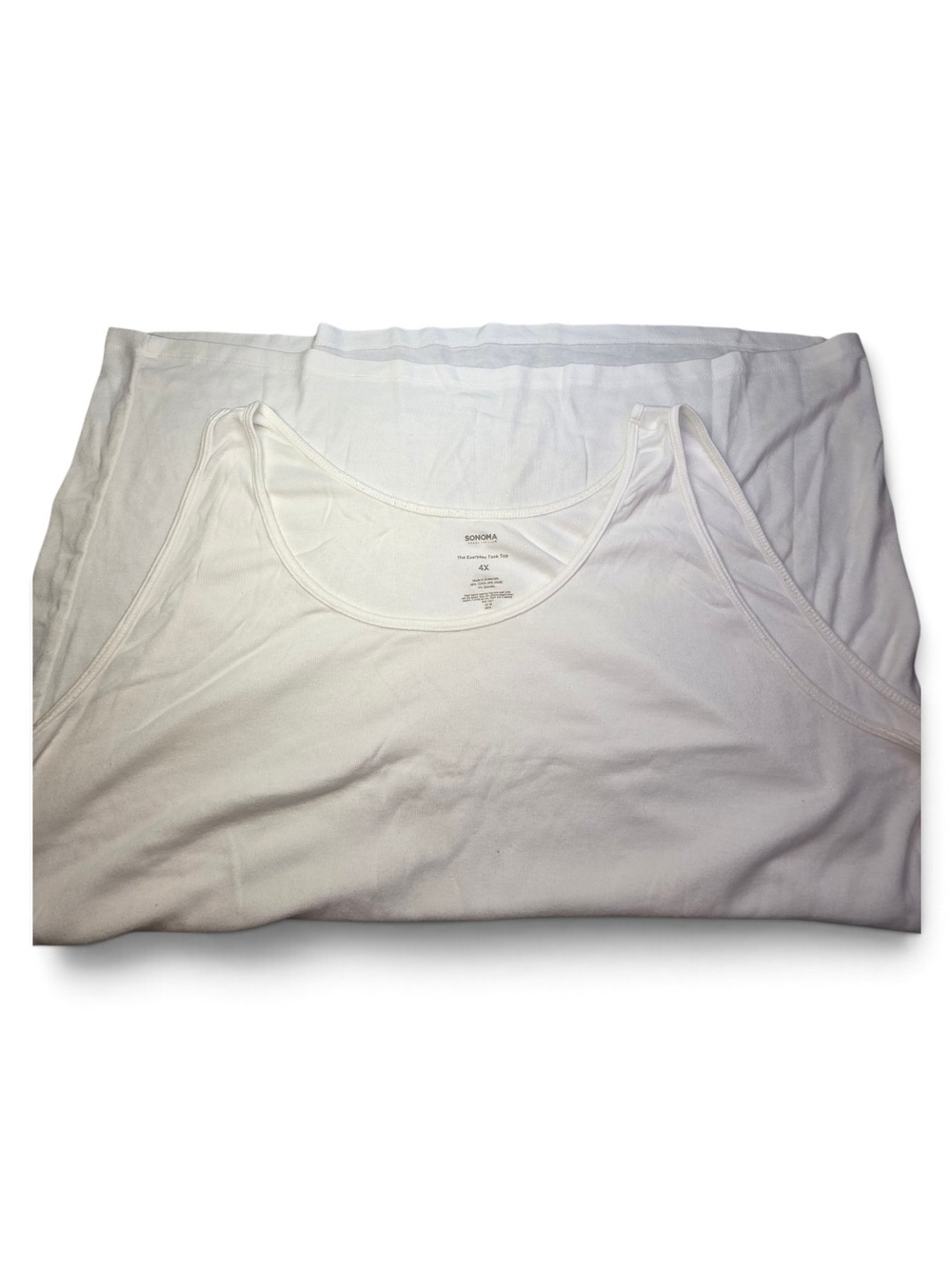Sonoma Goods For Life White Scoop Neck Tank Top Layering Basic 4x